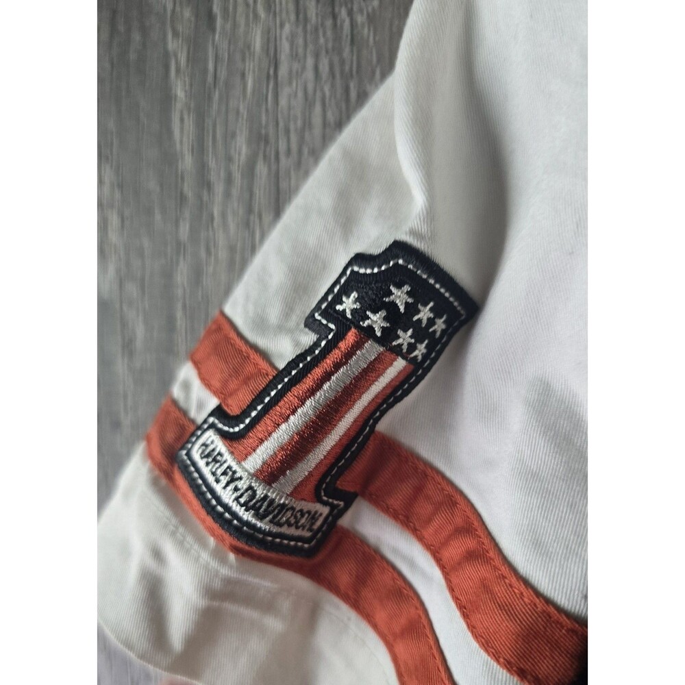 Women's Harley Davidson Motorcycles Patch Zip-Front Riding Shirt Striped Size S - Picture 5 of 10